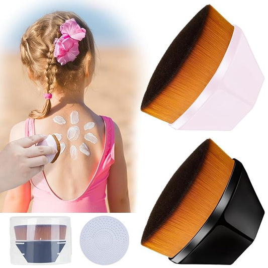 Unscreen Applicator,Sunscreen Brush Applicator,Kids Sunscreen Lotion Applicator Brush,Precision Soft Bristle with Protective Case Applicator for Concealer(2PCS)