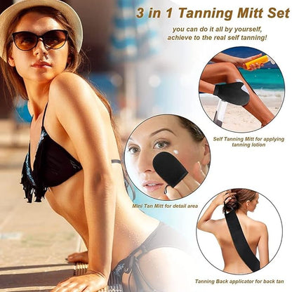 Self Tanning Mitt Applicator- Tanning Mitts Self Tanner Mitt Applicator Self Tanning Glove for Self Tan Mitt Self Tanner Mit, No Slide Off Self Tanner Glove Spray Tan Mitt Soft Self Tan Mit