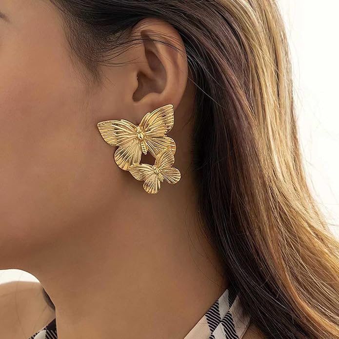 Boho Big Butterfly Drop Earrings Vintage