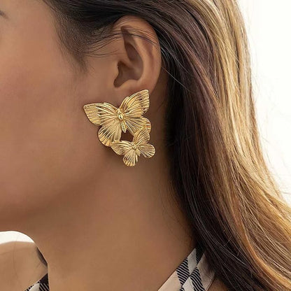 Boho Big Butterfly Drop Earrings Vintage