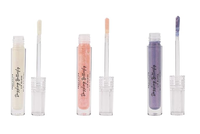 Profusion Cosmetics Empowered Butterfly Glassy Lip Gloss Set, Long Wearing Elegance With Glassy Lip Gloss Trio