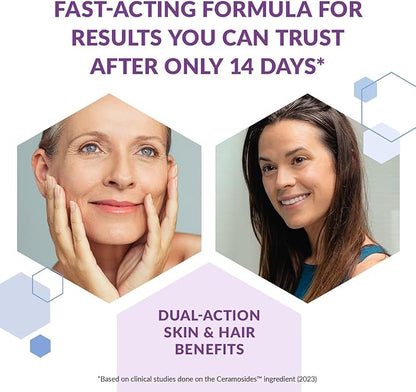 BioTrust Timeless Beauty Ceramide Booster – Hair & Skin Restoring Phytoceramides Supplement + Vitamin C, Vitamin E, Biotin, Zinc, Hyaluronic Acid – Potent Blend for Hair, Skin & Nails - 30 Capsules