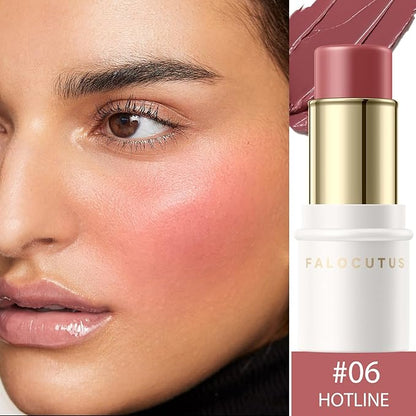 2Pcs Cream Blush Makeup Stick,Monochromatic Multi-Stick Face Blush