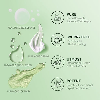Moisturizing Facial Essence, Luxurious Herbal Hydrating Serum for Face & Neck, Enriched with Centella Asiatica, Ginseng & Osmanthus, 1 fl. oz