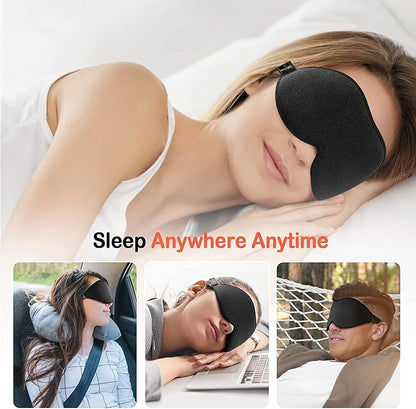 Sleep Eye Mask for Men Women 3D Contoured Cup, Concave Molded, Block Out Light, Molded Soft Comfort Eye Shade with Adjustable Strap (Purple, 2 Count (Pack of 1))
