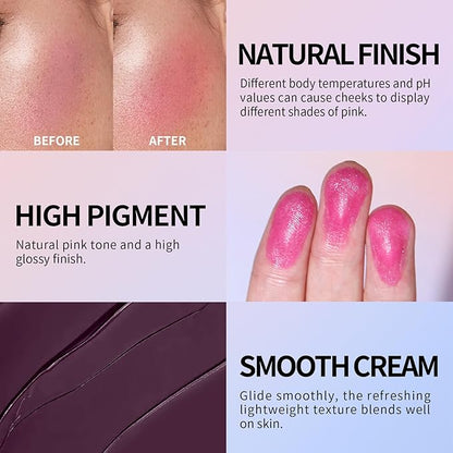 KYDA Black Cream Blush, Color Changing Tint, Magic Up Blush