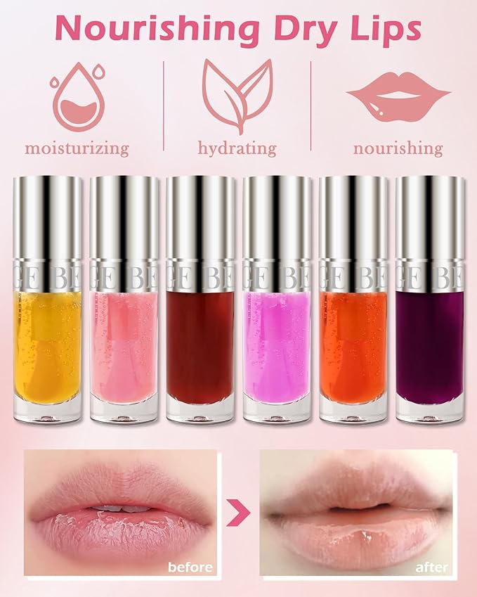 Lip Glow Oil-2Pcs Moisturizing Tinted Lip Gloss,Hydrating Comfort Glow