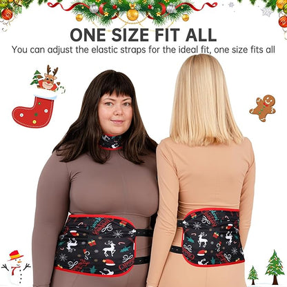 Leekalos Castor Oil Pack Wrap, Reusable Organic Castor Oil Packs for Liver Detox, Castor Oil Packs with Adjustable Elastic Strap for Christmas Gifts (Castor Oil Not Included) (Christmas Deer)