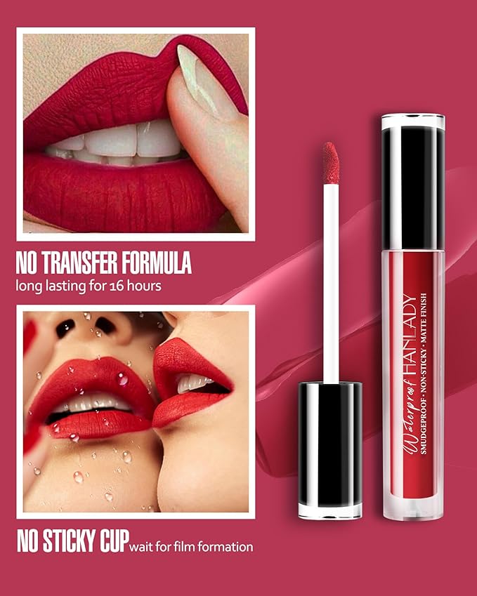 Bright Red Lipstick Matte, Ruby Red Liquid Lipstick Bright