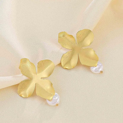 Boho Big Flower Drop Earrings Vintage
