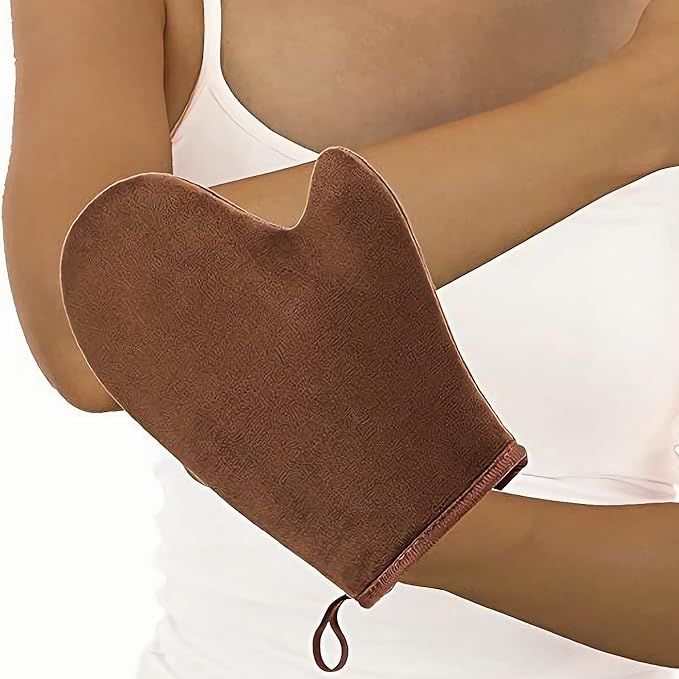 VNITT 2 IN 1 Self Tanning Mitt Applicator Kit Set,Self Tan Mitt,Self Tanning Glove and Self Tanner Brush,Sunscreen Brush- Fake Tan Applicator for Face and Body,Hands,Legs