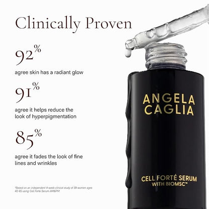 Cell Forté Serum | Billions of Human Stem Cell-derived Exosomes, Growth Factors, and Peptides with Hyaluronic Acid for Fine Lines and Wrinkles - Reduces Sun Damage & Hyperpigmentation - 4 in 1 Formula