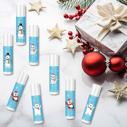 40 Pcs Winter Theme Flavored Lip Moisturizing