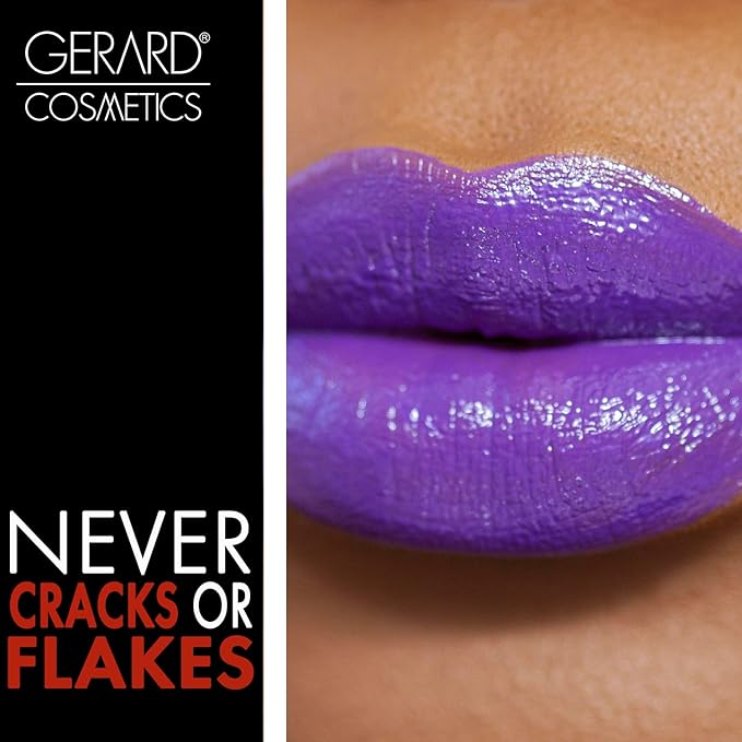 Gerard Cosmetics Color Your Smile Lip Gloss Eggplant | Super Pigmented Bright Purple Lip Gloss with LED Light and Mirror | Shiny Finish | Hydrating Purple Lipstick