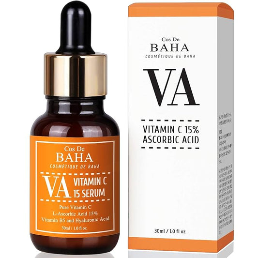 Vitamin C 15% Serum with Arbutin for Face - Brightening Facial Serum with Aloe - Professional Formula for All Skin Types, 1 Fl Oz (30ml)