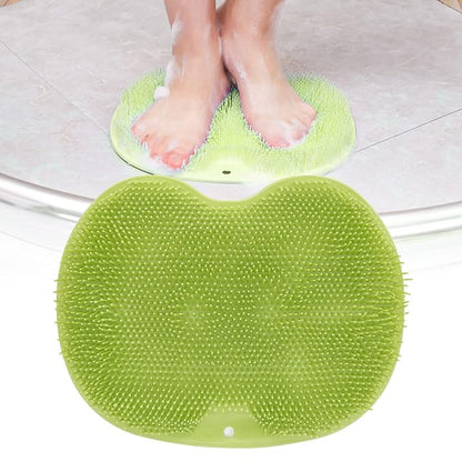 Silicone Foot & Body Scrubber,Non Slip Suction Cup, Body Scrubber,Relaxation Foot Massager Pad for Back Exfoliation, Foot Massage(Green)