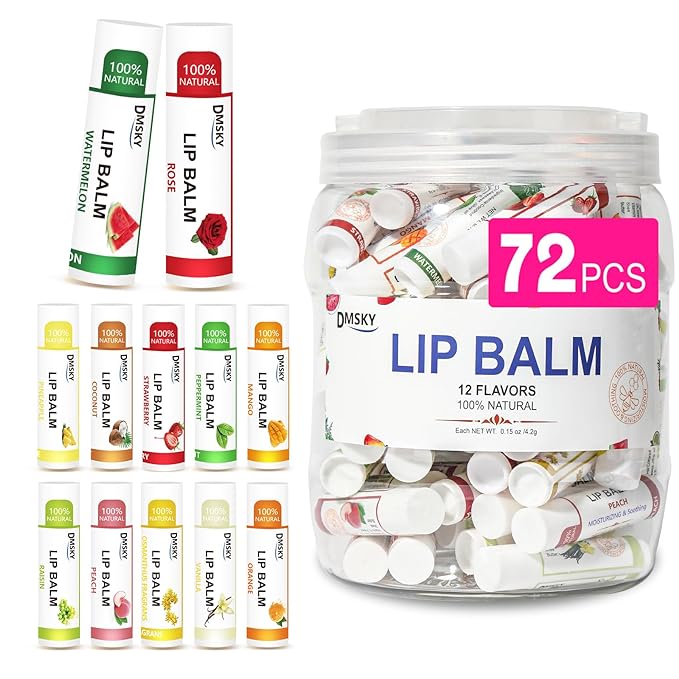 DMSKY Lip Balm Bulk 72 Pack,