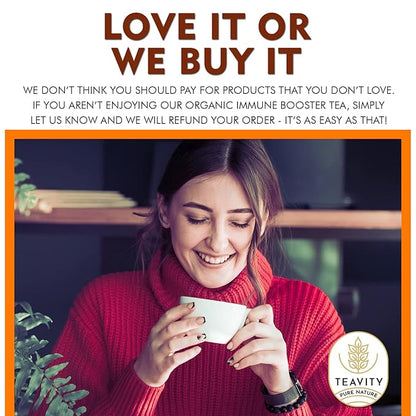 Organic Ginger with Echinacea, Turmeric, and Licorice for Keurig Decaf Tea by Teavity (24 Tea Pods)