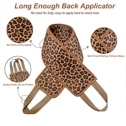 Self Tanning Mitt Applicator- GRINEER 3 Pieces Self Tanning Mitt Applicator Kit, Includes Tanning Mitt, Mini Face Mitt, Back Lotion Applicator (Leopard)
