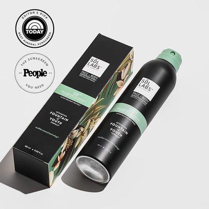 Natural Mineral SPF 50 Sheer Mist Spray Sunscreen, Non-Aerosol, Water Resistant Zinc Oxide Sun Protection, Reef Safe, Korean Lightweight Formula, No White Cast, Hydrating Soothing Botanicals