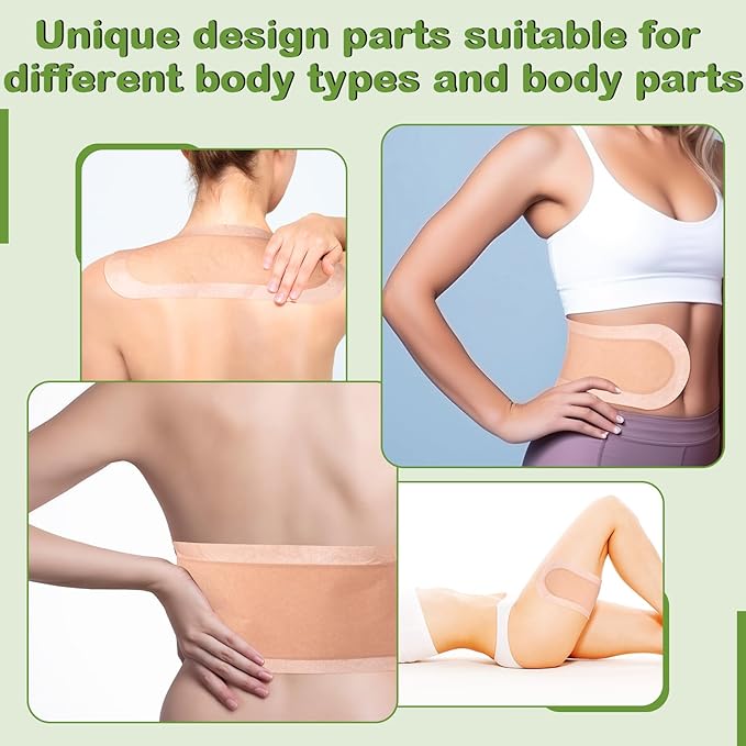 Geiserailie 40 Pcs Large Castor Oil Pack Wrap Kit Disposable Castor Oil Patches Large Self Adhesive Pads for Neck Belly Waist Stomach Knee Back Arm, Portable, Anti Massage Oil Leak, No Wash