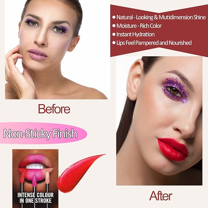 Women Matte Lipstick Red Long Lasting Liquid Lipstick, Long