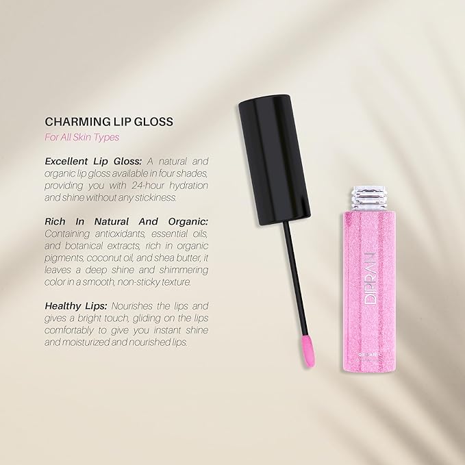 Lip Gloss With Natural Ingredients, 90% Organic & Gloss