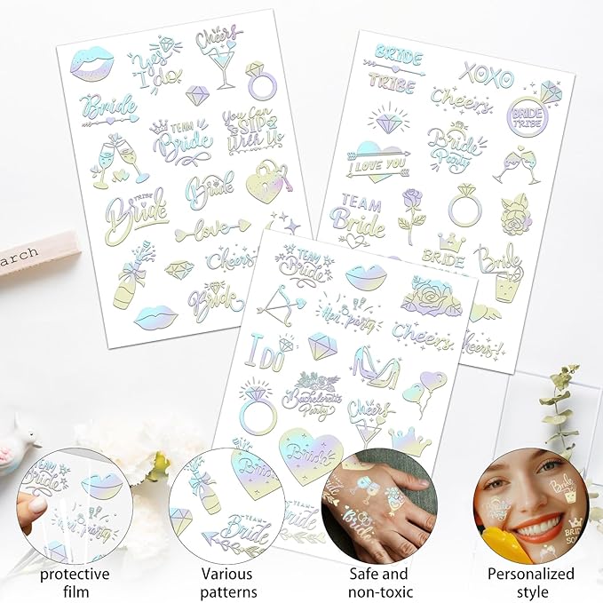 60 Styles of bachelorette party Tattoos,waterproof long lasting Party Decoration