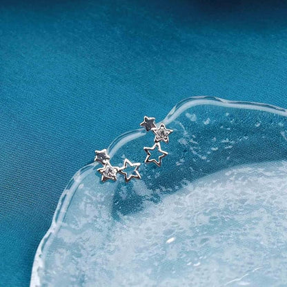 Bohemia Star Climber Crawler Earrings Silver