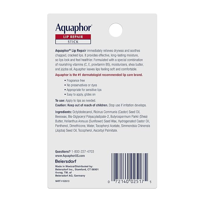 Aquaphor Lip Repair Stick, Lip Protectant,
