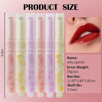 Jelly Lipstick, Tinted Lip Gloss Heart Shape Lip Glaze, Moisturizing and Hydrating Glossy Lip Gloss Lip Balm, High-shine Finish Lip Makeup Lip Pen for Nourished, Fuller-looking Lips (#05)