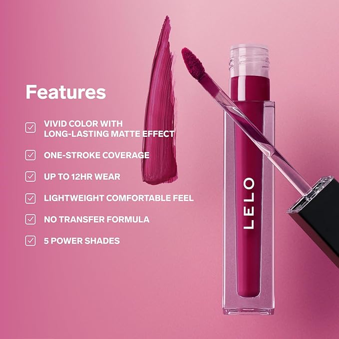 LELO MAKEUP - LIQUID Lipstick - Long Lasting Matte Liquid Lipstick, Kiss Proof Long Lasting Lipstick, Long Wear Lipstick - 10 NYMPH