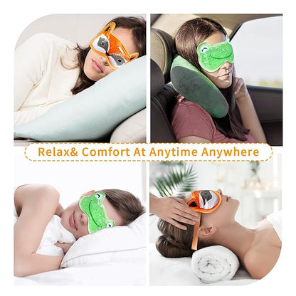 Bundle of CONBELLA 2PCS Adorable Cooling Eye Mask Gel Eye Mask, Reusable Hot Cold Therapy and Cooling Eye Mask, Gel Eye Mask for Dark Circles, Migraines, Eye Surgery, Warm Compress for Eyes