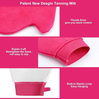 Self Tanning Mitt Applicator - 4 in 1 Self Tanner Mitt Applicator, Back Tanning Mitts Self Tanner Mitt Tanning Glove for Self Tan Mitt Sunless Tanner Mitt Applicator Tan Mit Tanning Brush