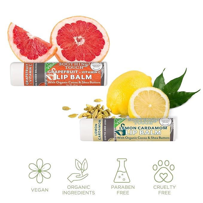 Vegan Lip Balm Set - Pack Grapefruit