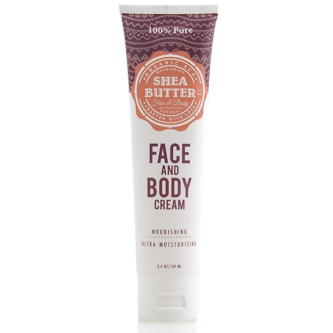 Shea Butter Moisturizing Face and Body Cream – Anti Aging, Non-Greasy Rejuvenating Lotion for Nourishing, Hydrating Dry Skin- (3.4 oz/100 ml)