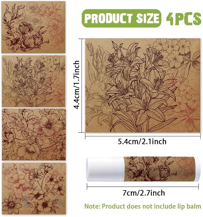 OLYCRAFT 100Pcs Self-Adhesive Lip Balm Tag Wrapping