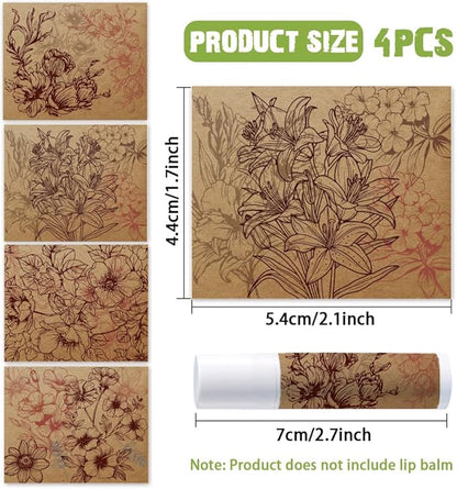 OLYCRAFT 100Pcs Self-Adhesive Lip Balm Tag Wrapping