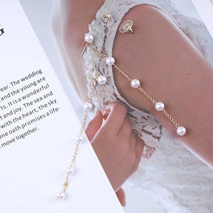 Boho Pearl Drop Earrings Long Pearl Tassel Earrings