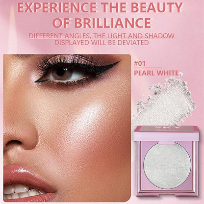 MAEPEOR Face Highlighter Palette 8 Colors Smooth Shimmer Pearl White)