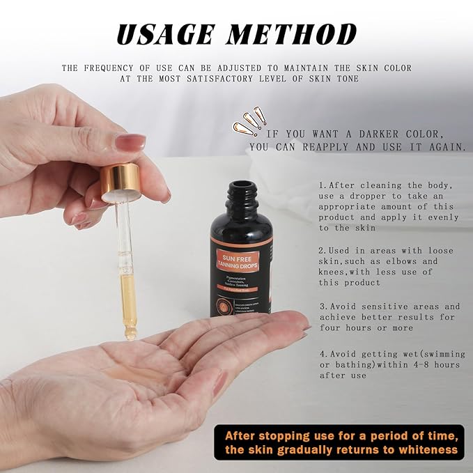 Sun Free-Self Tanning Drops-Plant extraction formula-For All Skin Types.Adjust usage frequency to achieve your preferred skin tone