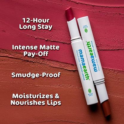 Mamaearth Moisture Matte Lipstick (08 - Pink Tulip) | Infused with Vitamin E | 12-Hour Long Stay & 8-Hour Moisture Lock | Cruelty-Free & Smudge-Proof | 0.07 Oz/2g