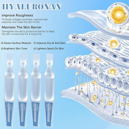 30PCS Hyaluronic Acid Tubes, 3% Hyaluronic Acid Serum Ultra-Hydrating Vials