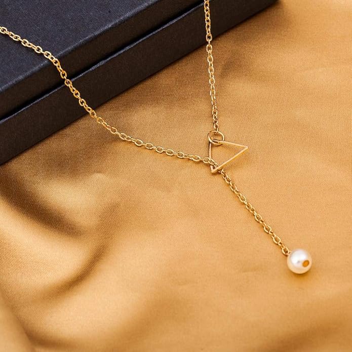 Hollow Triangle Metal Adjustable Pearl Simple