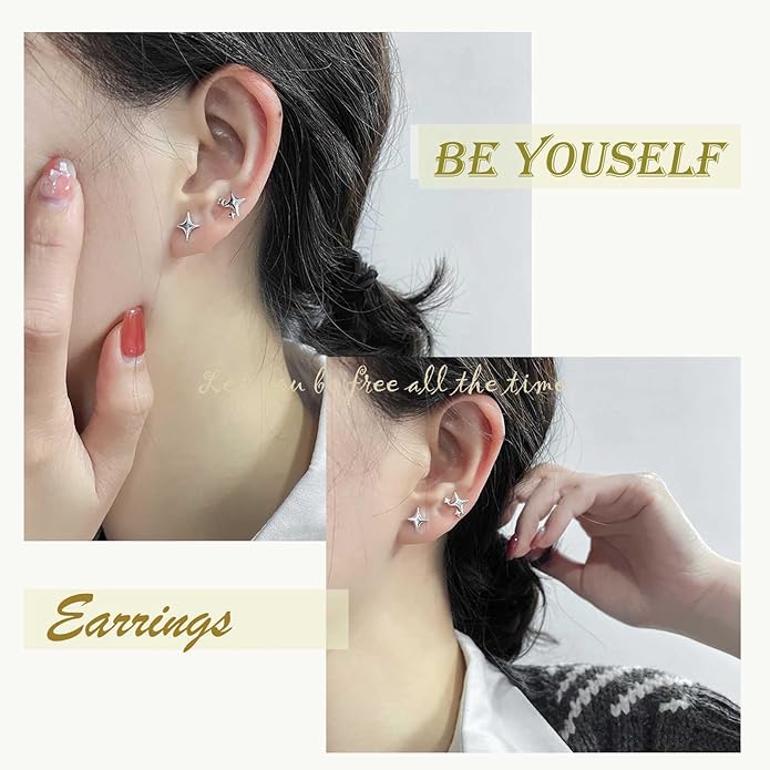 Punk Cross Star Dangle Drop Earrings