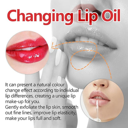 Conversionh Color Changing Lip Oil, Conversion Lip Stain, Conversionh Lip Oil, Boss up Magic Color Changing Lip Oil, Warm Change Hydrating Plumping Lip Nourishing Non-stick Oil (Red)