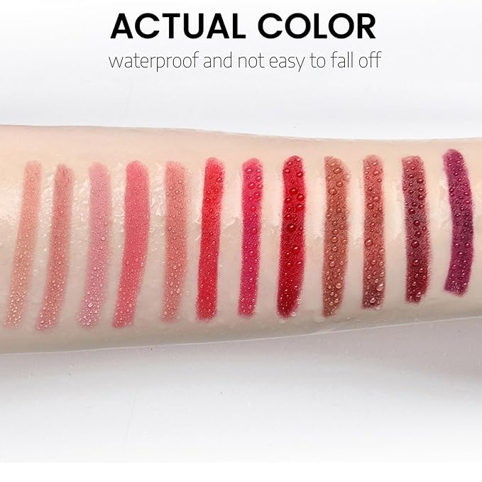 12 Colors Matte Lipstick Pen Lip Liner Pencil Long-lasting