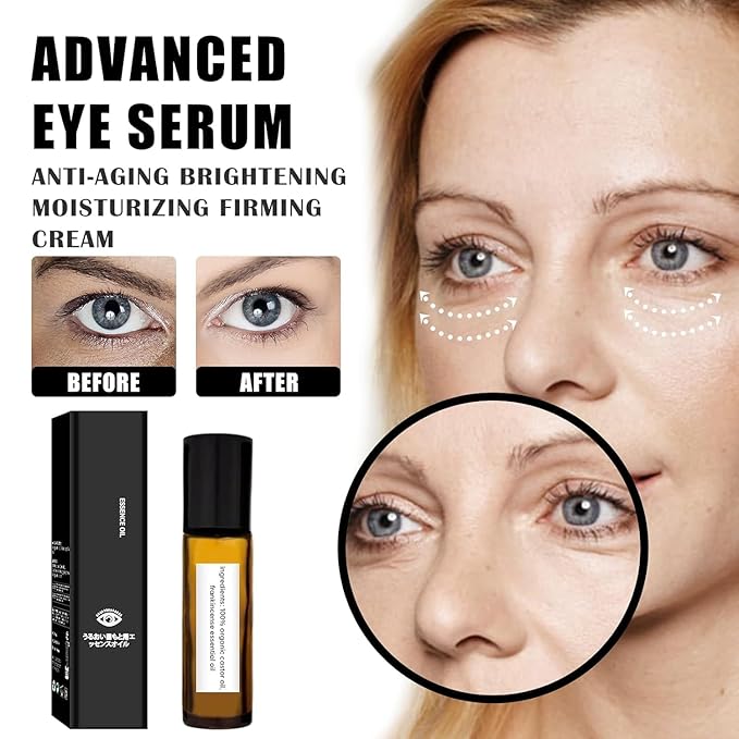 2 PCS Eye Essence Oil Roller Ball Applicator,Castor Frankincense Rollerball, Frankincense and Castor Oil Roller for Eyes, Bags Under Eyes