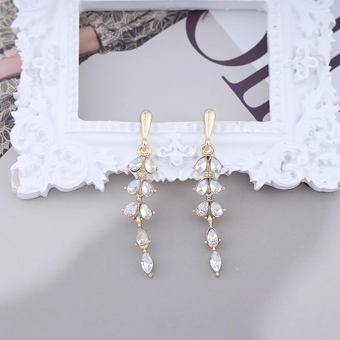 Vintage Crystal Drop Earrings Crystal Wedding
