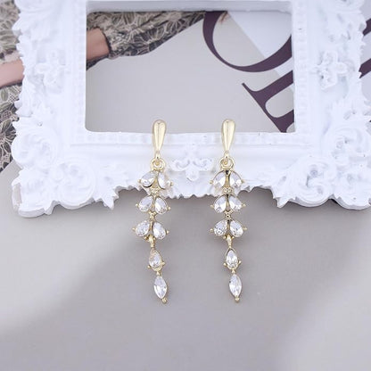 Vintage Crystal Drop Earrings Crystal Wedding